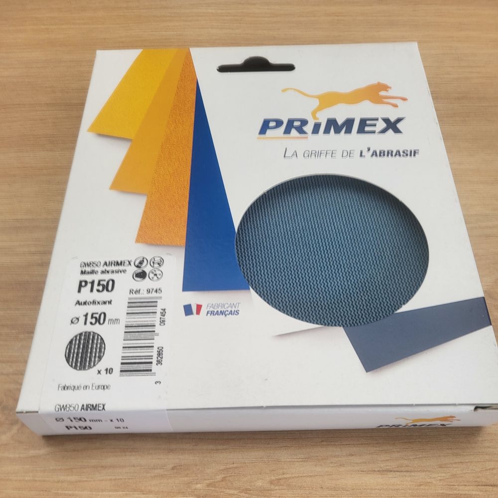 Disque GW850 AIRMEX maille abrasive autofixant 150 mm P150 lot de 10 |