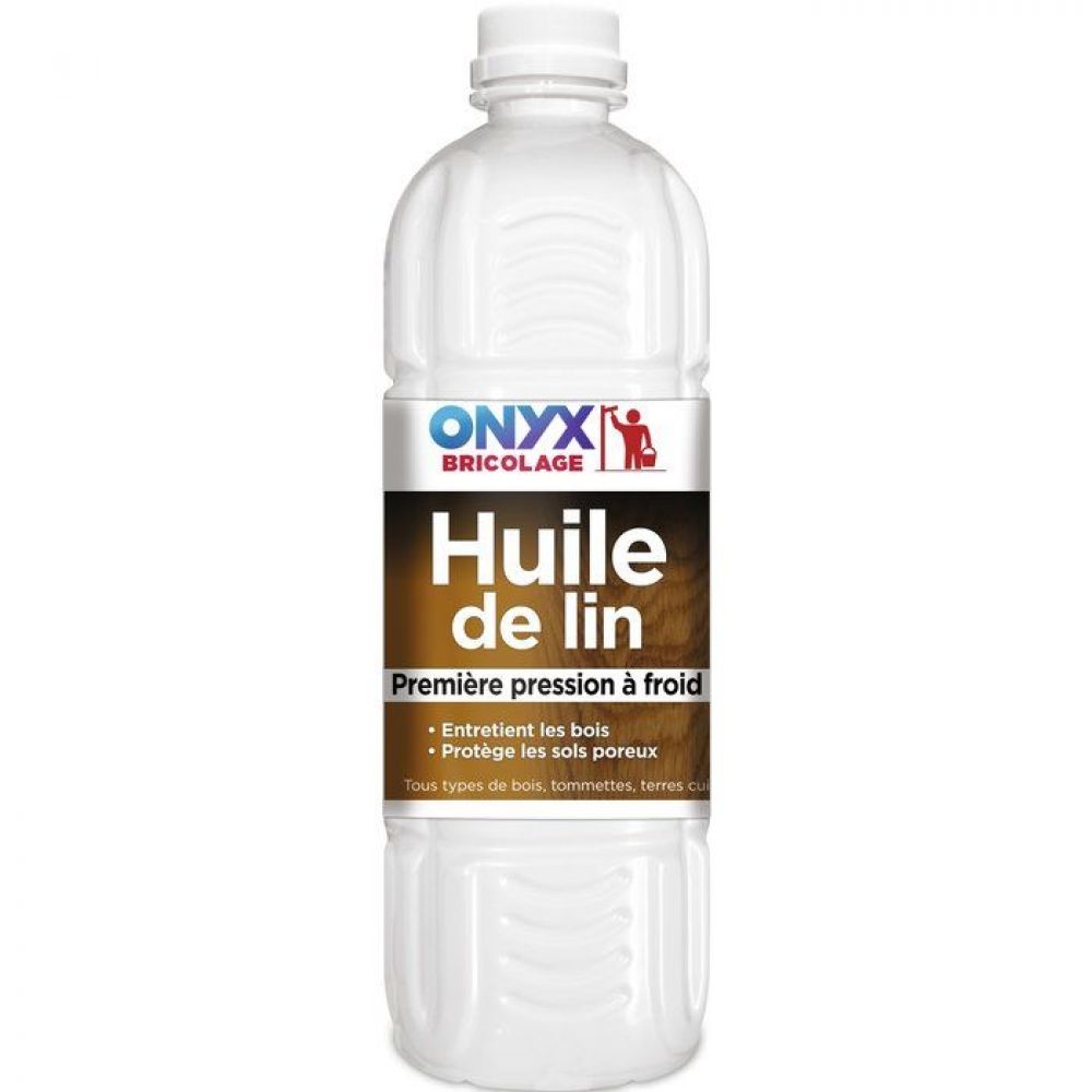 HUILE DE LIN 100% première pression à froid 1L ONYX | PMP Décor