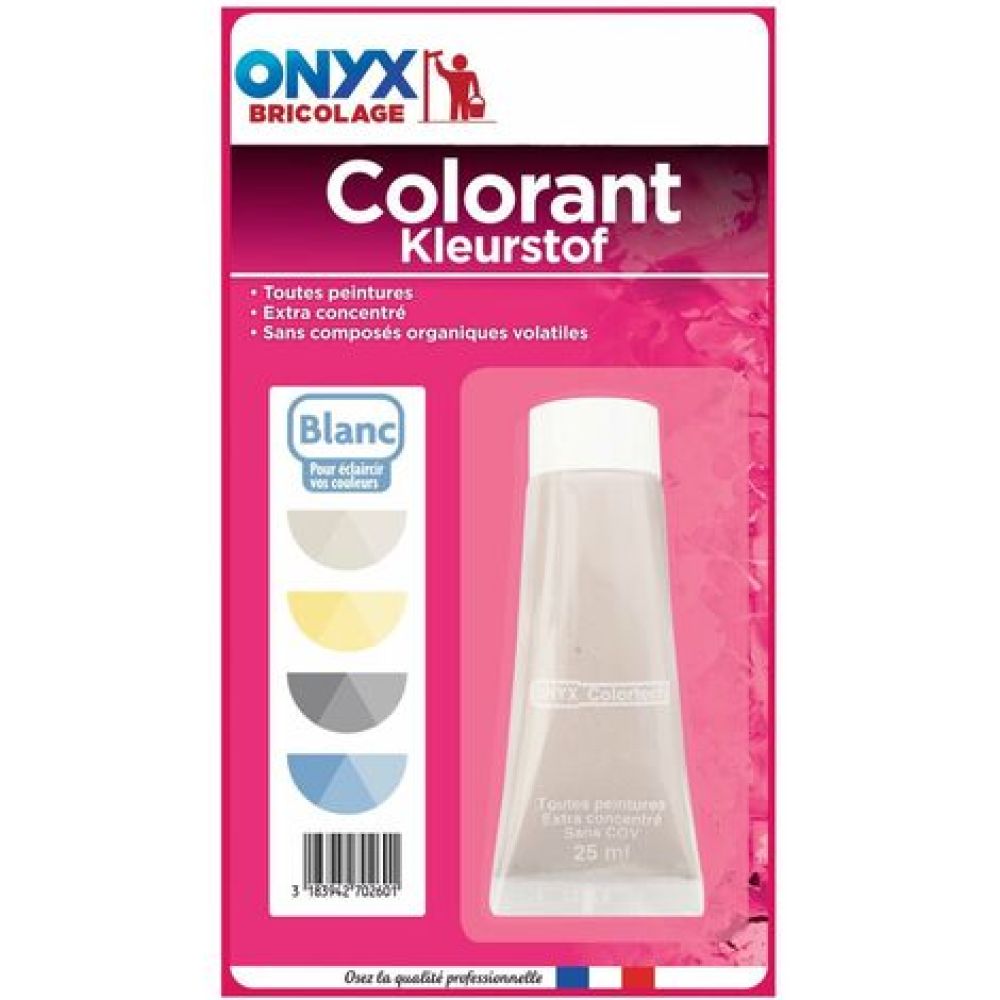 Colorant BLANC 25ml tube ONYX | PMP Décor