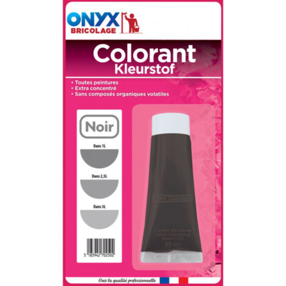 Colorant NOIR 25ml tube ONYX | PMP Décor