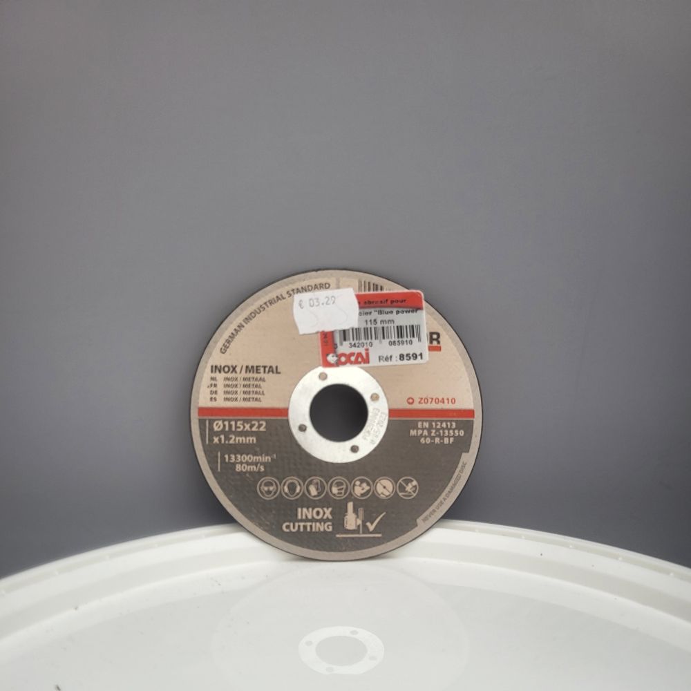 Disque abrasif pour inox et acier "blue power" - 115 mm | PMP Décor