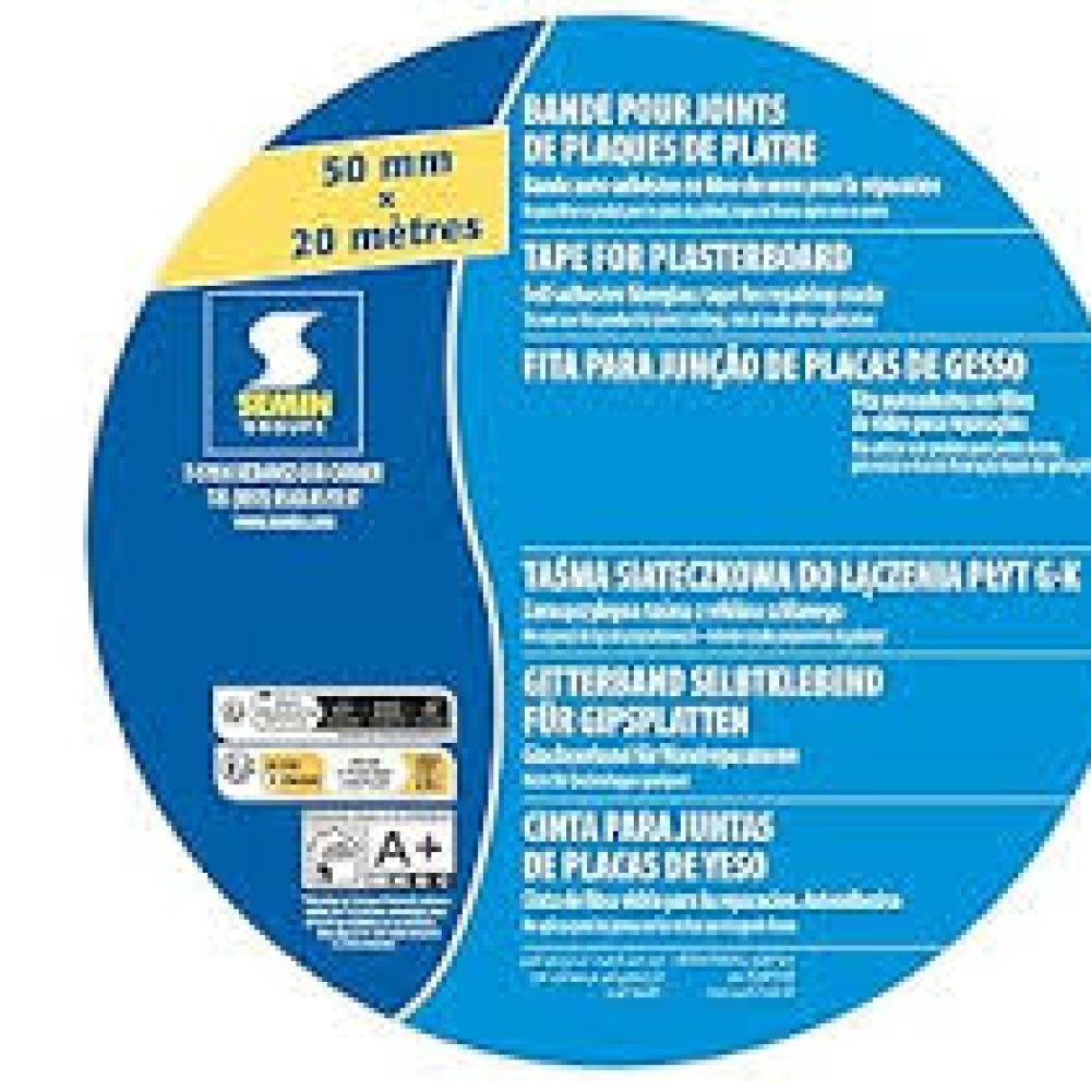 Bande à joint pour plaque de plâtre grillagée 90ml x 0.05m | PMP Décor