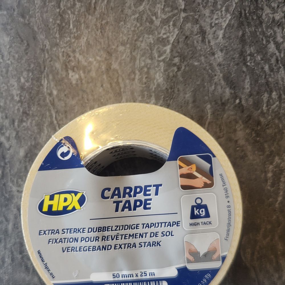 Ruban moquette fixation double face film polypro 50 mm x 25 m - destok