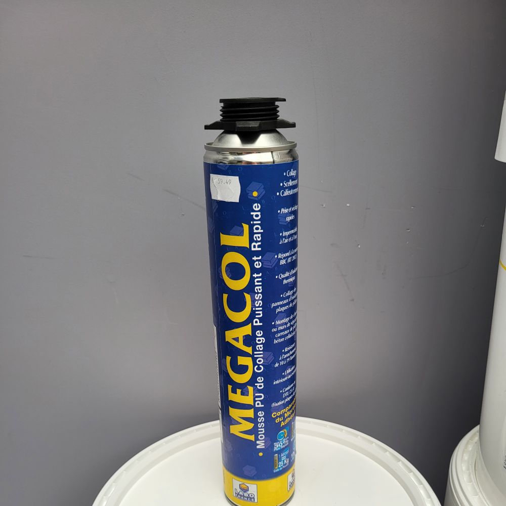 Mousse PU de collage puissant et rapide - MEGACOL aéro - 750 mL | PMP 