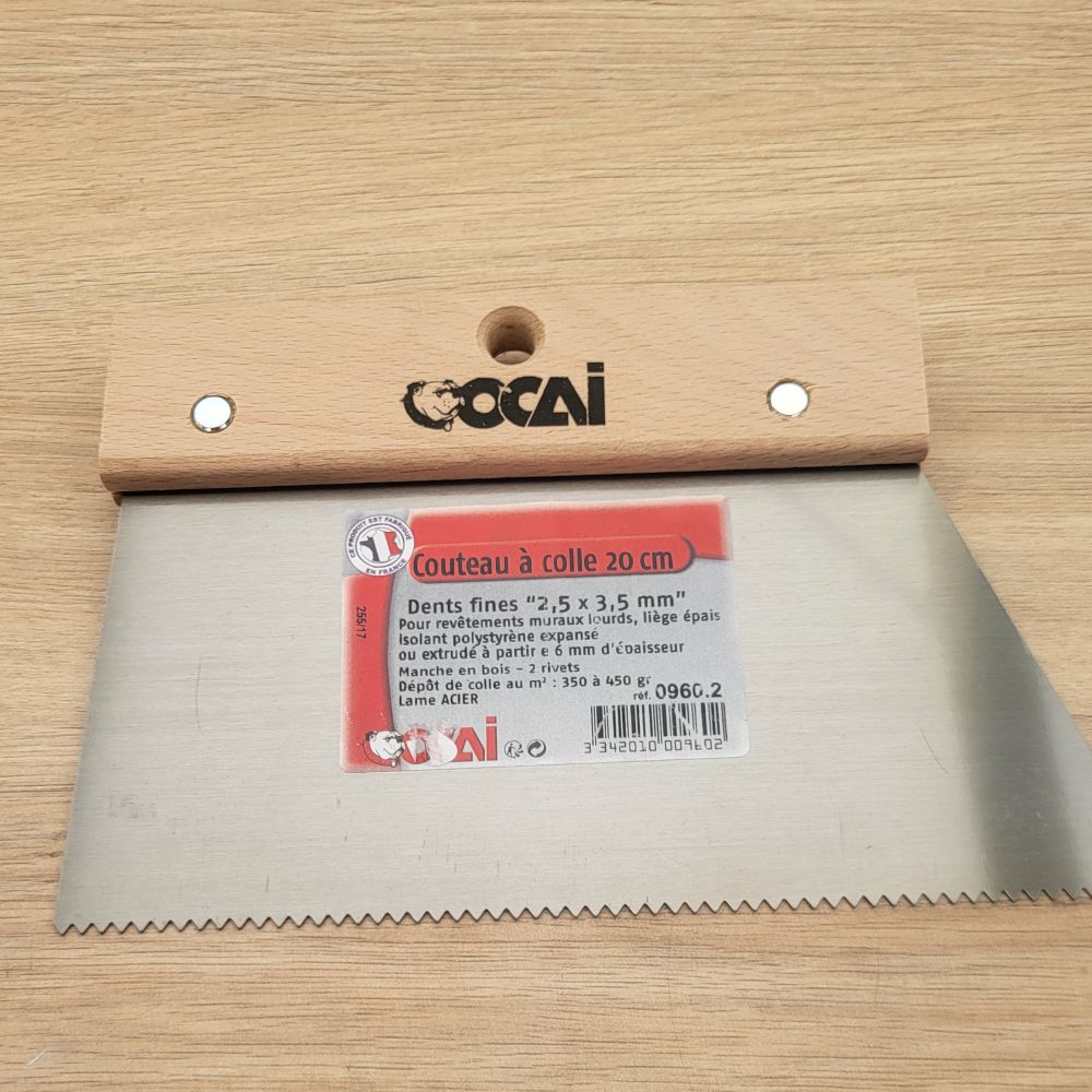 Couteau à colle dents fines 20cm | PMP Décor