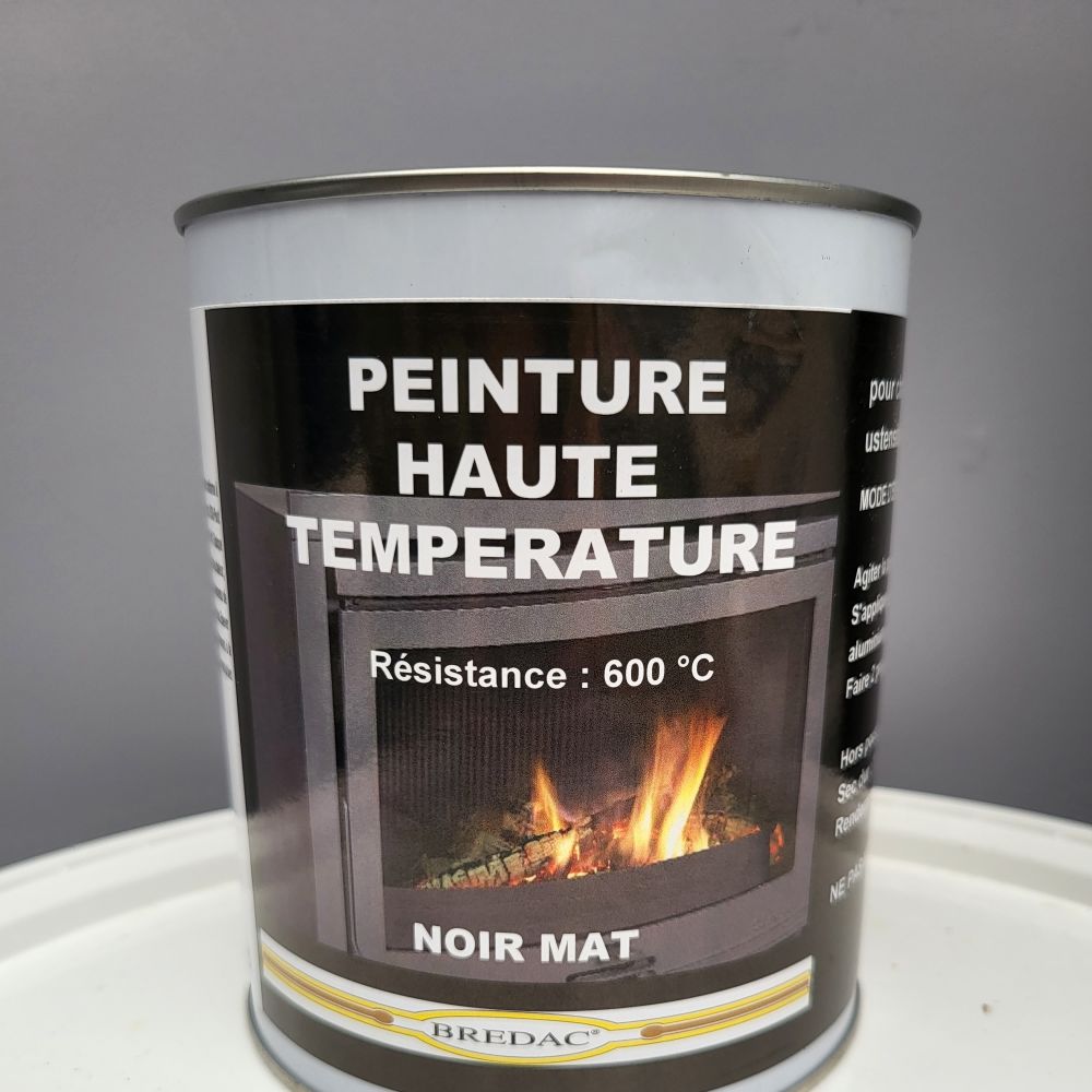 PEINTURE HAUTE TEMPERATURE - résistance 600 °c - Noir Mat - 1L | PMP D