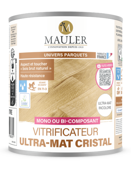 Vitrificateur ULTRA-MAT CRISTAL - parquet resistant - sans odeur - 1 l