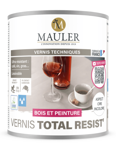 Vernis Total Resist' sans odeur MAULER Mat Incolore 1L | PMP Décor
