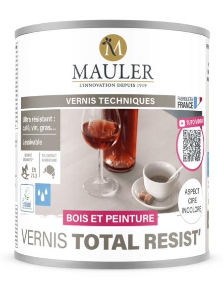 Vernis Total Resist' sans odeur MAULER Aspect Cire Incolore 1L | PMP D