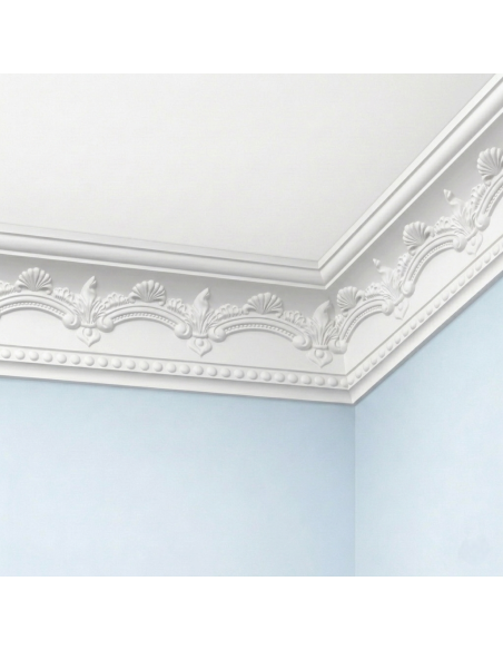 Corniche plafond C183 9,6 x 8,4 cm - Polyuréthane Cimaises &+