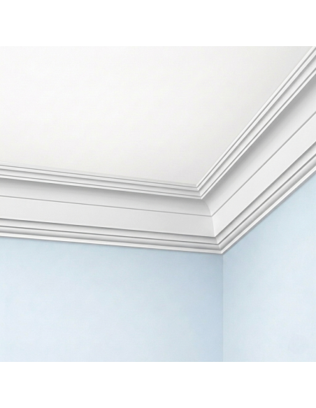 Corniche plafond C254 13 x 9,3 cm - Polyuréthane Cimaises &+