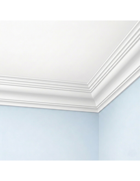 Corniche plafond C129 8,5 x 7,4 cm - Polyuréthane Cimaises &+