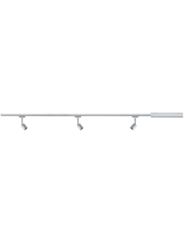 Kit complet Urail Pure II avec 3 spots chrome mat - Eclairage sur Rail plafond Paulmann