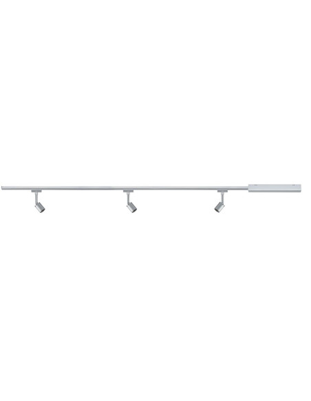 Kit complet Urail Pure II avec 3 spots chrome mat - Eclairage sur Rail plafond Paulmann
