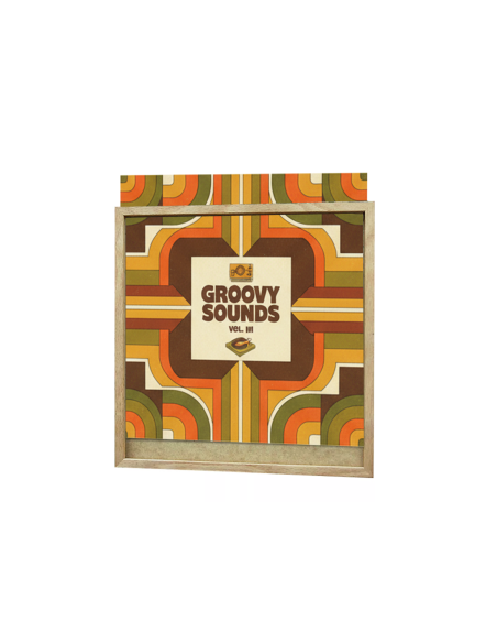 Cadre porte disque vinyle baguette chêne naturel - pochette 33 tours - Cimaises et plus