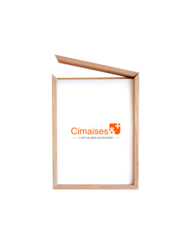 Cadre Astor chêne brut - ouverture baguette magnétique - Cimaises et plus