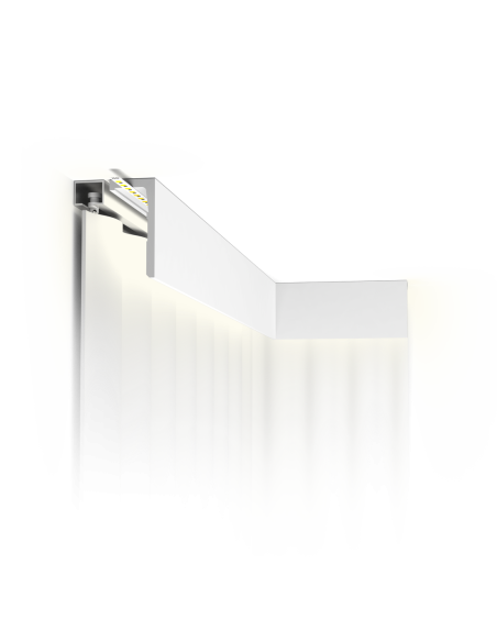 CX215-2600 Ledge profil cache rideau - éclairage indirect - 9,5x4,5x260cm (h x p x L) - Orac