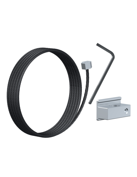 Set Slider câble acier inoxydable 1,8 mm Noir pour cimaise Museum PLUS - Track & Slide
