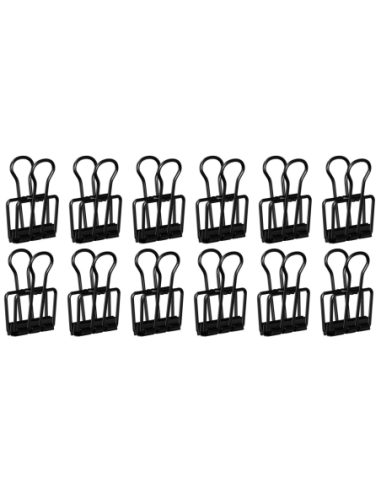 Pack de 12 pinces à papier noir - Artiteq
