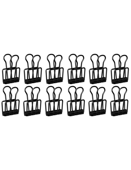 Pack de 12 pinces à papier noir - Artiteq