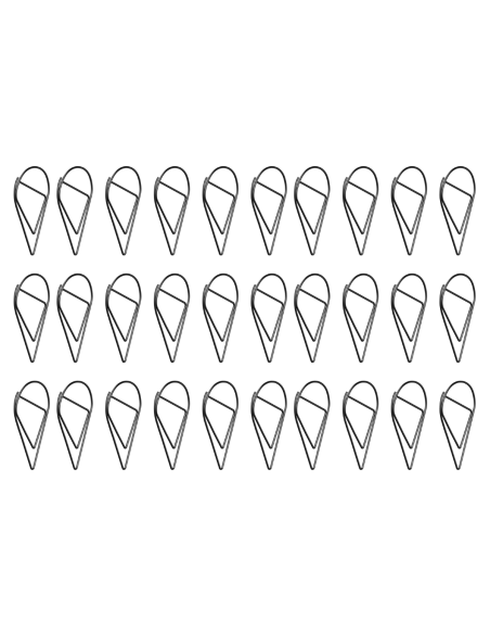 Pack de 30 trombones gouttes d'eau noir
