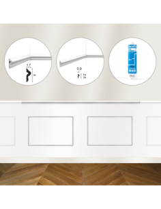 Kit DIY Encadrement - Cimaise 200 cm PX175 + 2 cadres PX201 + colle - Soubassement Orac