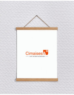 Porte affiche magnétique / bois de chêne - Suspension de poster en bois
