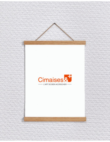 Porte affiche magnétique / bois de chêne - Suspension de poster en bois