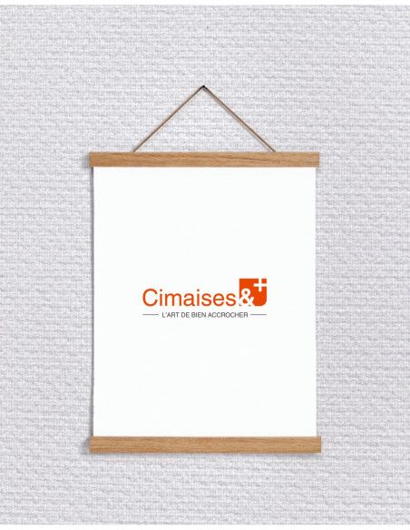Porte affiche magnétique / bois de chêne - Suspension de poster en bois