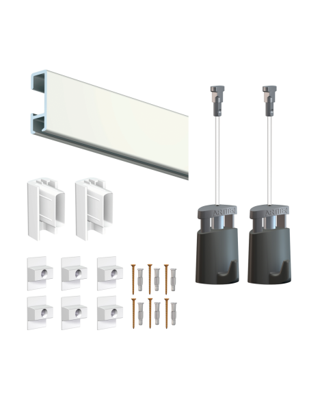 Cimaise Box PREMIUM Click Rail 200 cm - Kit tout en un