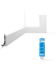 Pack 10 mètres Plinthes SX183 avec colle - Orac x Cimaises-et-plus - 7,5x1,3x200cm (h x p x L) - plinthe décorative polymère