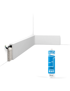 Pack 10 mètres Plinthes de rénovation SX171 avec colle - Orac x Cimaises-et-plus - 10x2,2x200cm (h x p x L) - surplinthe déco...