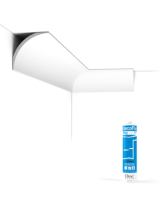Pack 10 mètres Corniches Plafond CX126 avec colle - Orac x Cimaises-et-plus - 9 x 9 x 200cm (h x p x L) - moulure décorative...