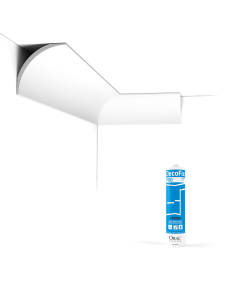 Pack 10 mètres Corniches Plafond CX126 avec colle - Orac x Cimaises-et-plus - 9 x 9 x 200cm (h x p x L) - moulure décorative...
