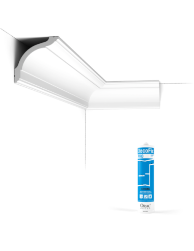 Pack 10 mètres Corniches Plafond CX127 avec colle - Orac x Cimaises-et-plus - 9,5x9,5x200cm (h x p x L) - moulure décorative...