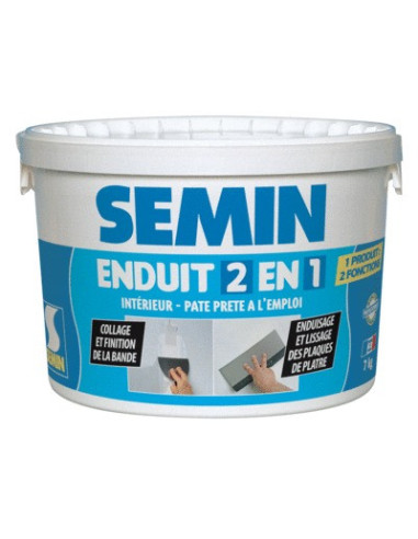 Enduit 2 en 1 Garnissage et lissage - manuel et mécanique SEMIN 25KG |