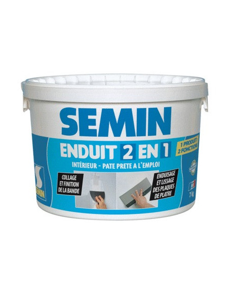 Enduit 2 en 1 Garnissage et lissage - manuel et mécanique SEMIN 25KG |
