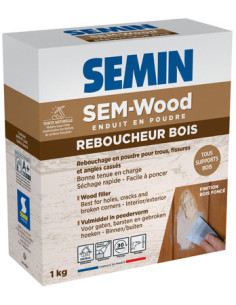 SEM-WOOD enduit en poudre - Reboucheur bois - 1Kg | PMP Décor