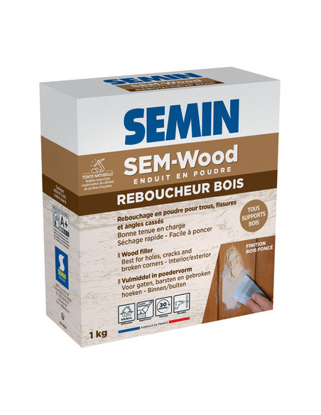 SEM-WOOD enduit en poudre - Reboucheur bois - 1Kg | PMP Décor