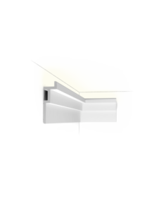 C396 STEPS Corniche Plafond pour éclairage indirect et cache tringle à rideau Orac Decor - 18,5x6,1x200cm (h x p x L) - moulu...