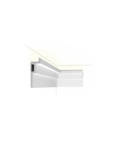 C396 STEPS Corniche Plafond pour éclairage indirect et cache tringle à rideau Orac Decor - 18,5x6,1x200cm (h x p x L) - moulu...