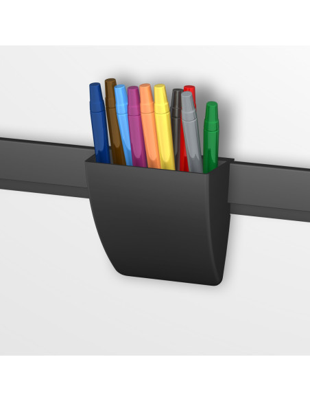 Pôt à crayon clipsable pour Info Rail noir - Storage clip - Artiteq