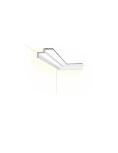C390 STEPS Corniche plafond pour éclairage indirect et cache tringle à rideaux Orac Decor - 6x10x200cm (h x p x L) - moulure...