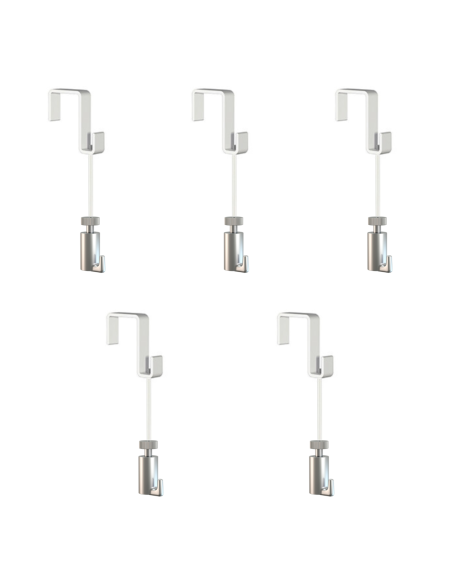 Pack de 5 kit d'accrochages tableaux Artiteq - suspension sur portes, panneaux, cloisons 31 mm - Max 15kg