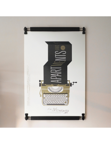 Porte Affiche Poster Pant noir - Suspension de poster en bois