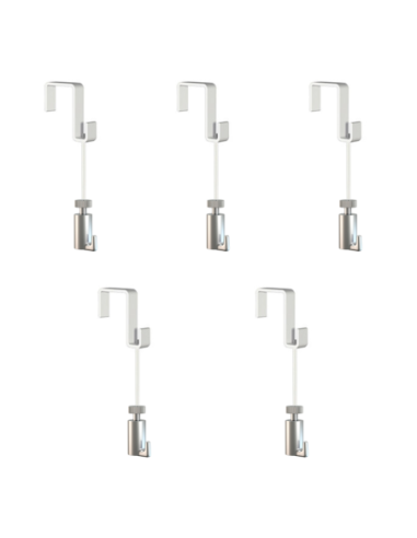 Pack de 5 kit d'accrochages tableaux Artiteq - suspension sur portes, panneaux, cloisons 21mm - Max 15kg