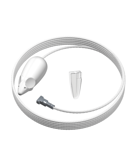 Pack câble Picture mouse blanc + 10 clips