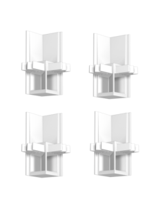 Pack de 4 raccords d'angle Blanc pour Cimaise Gallery-Click R30 Rail - Accessoire Cimaise Newly
