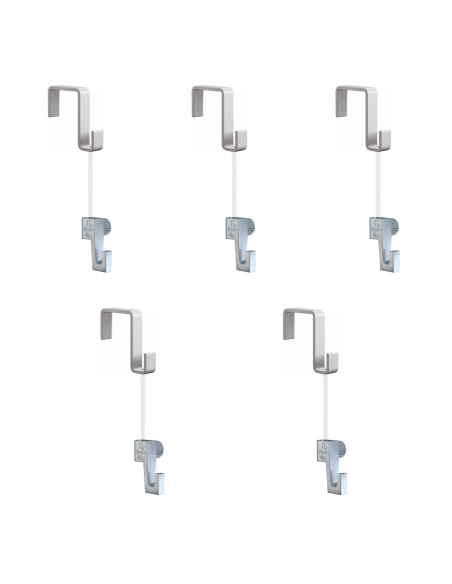 Pack de 5 kit d'accrochages tableaux Artiteq - suspension sur portes, panneaux, cloisons 16mm - Max 4kg