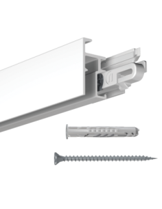 Cimaise Click+ Rail R20 Blanc 200cm + clips + vis & chevilles - Cimaise Tableau Newly